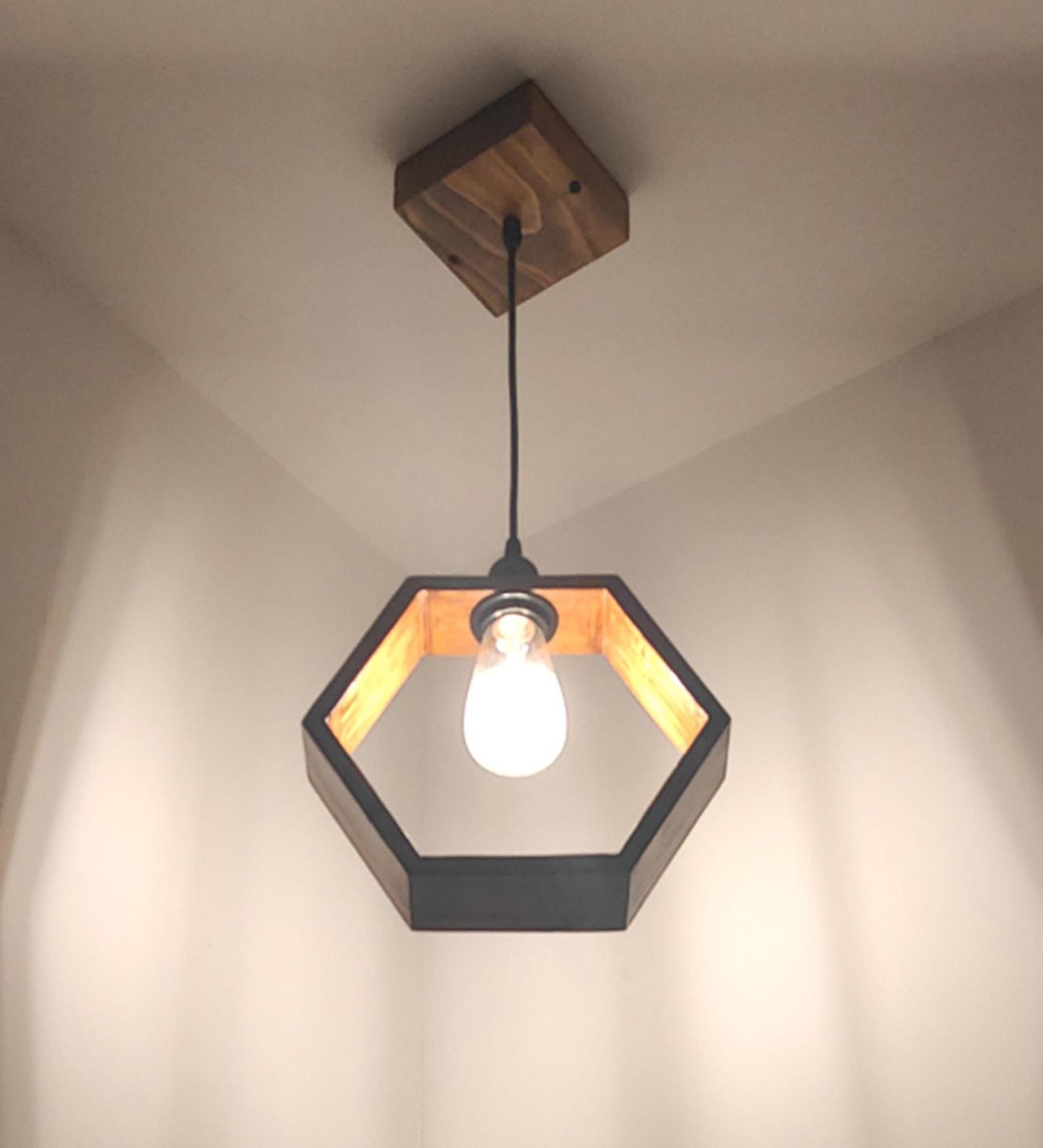 Brook Brown Wooden Single Hanging Lamp