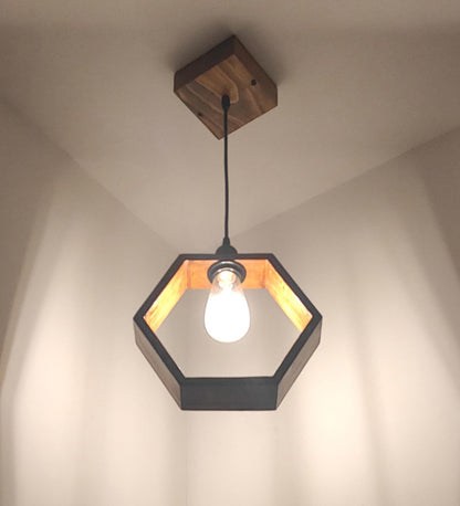 Brook Brown Wooden Single Hanging Lamp