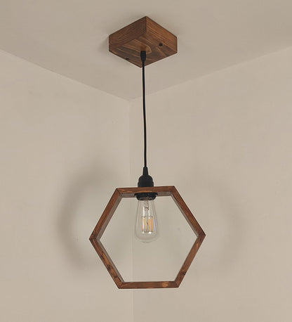 Brook Brown Wooden Single Hanging Lamp