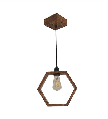Brook Brown Wooden Single Hanging Lamp