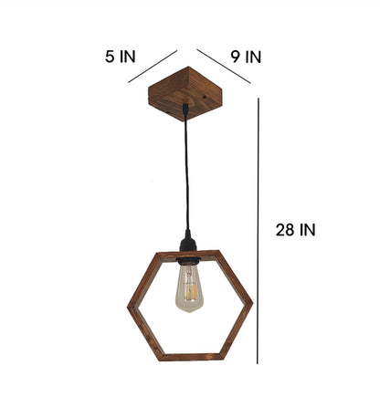 Brook Brown Wooden Single Hanging Lamp