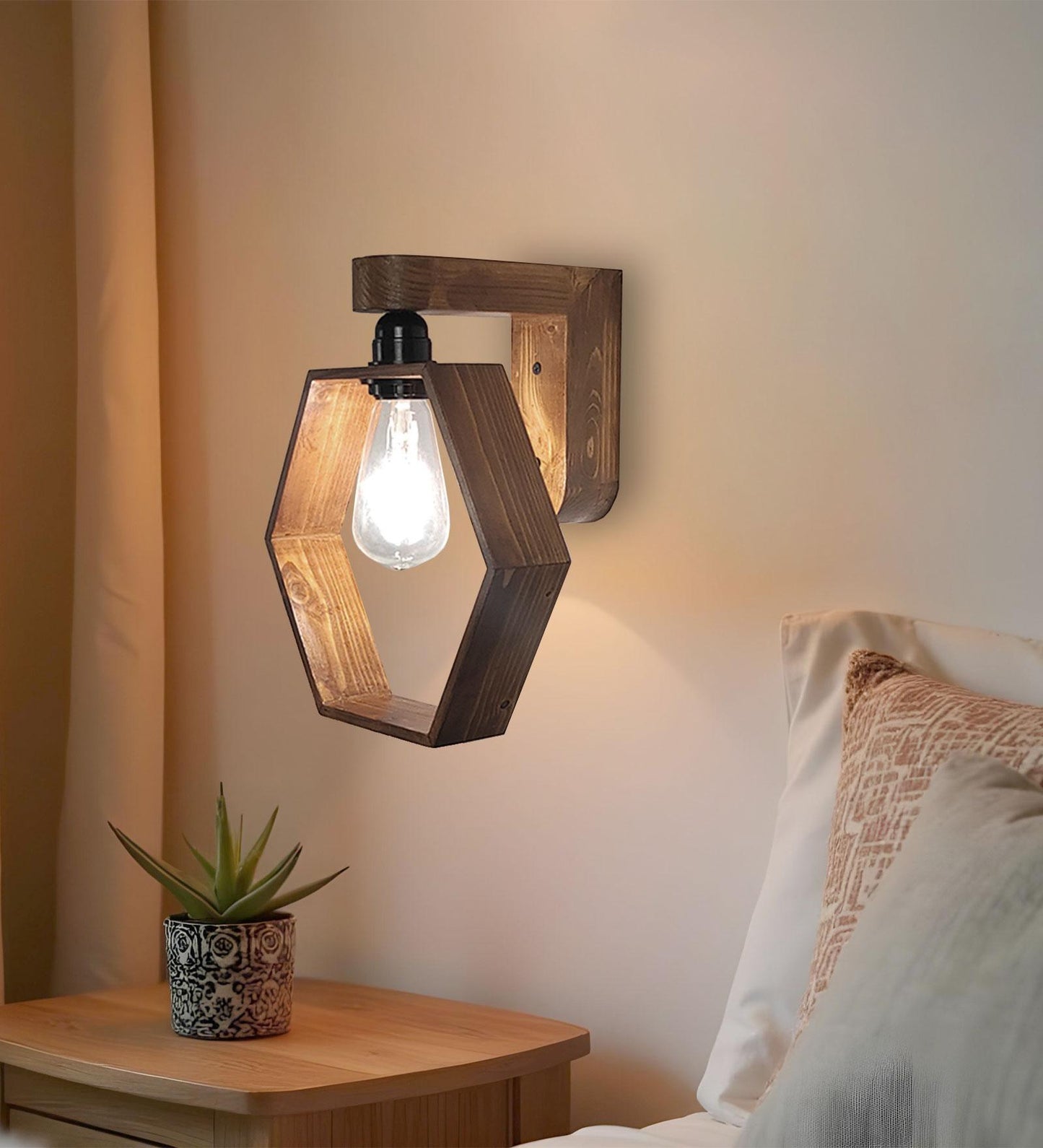 Brook Brown Wooden Wall Light