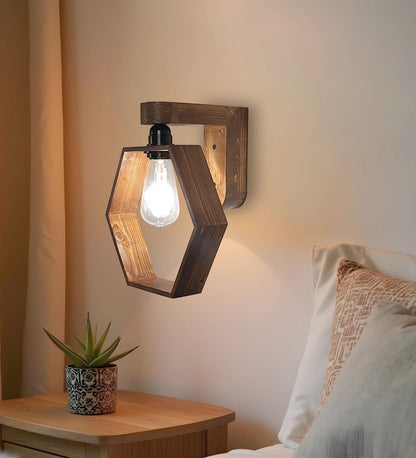 Brook Brown Wooden Wall Light