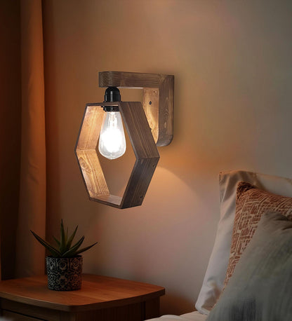 Brook Brown Wooden Wall Light