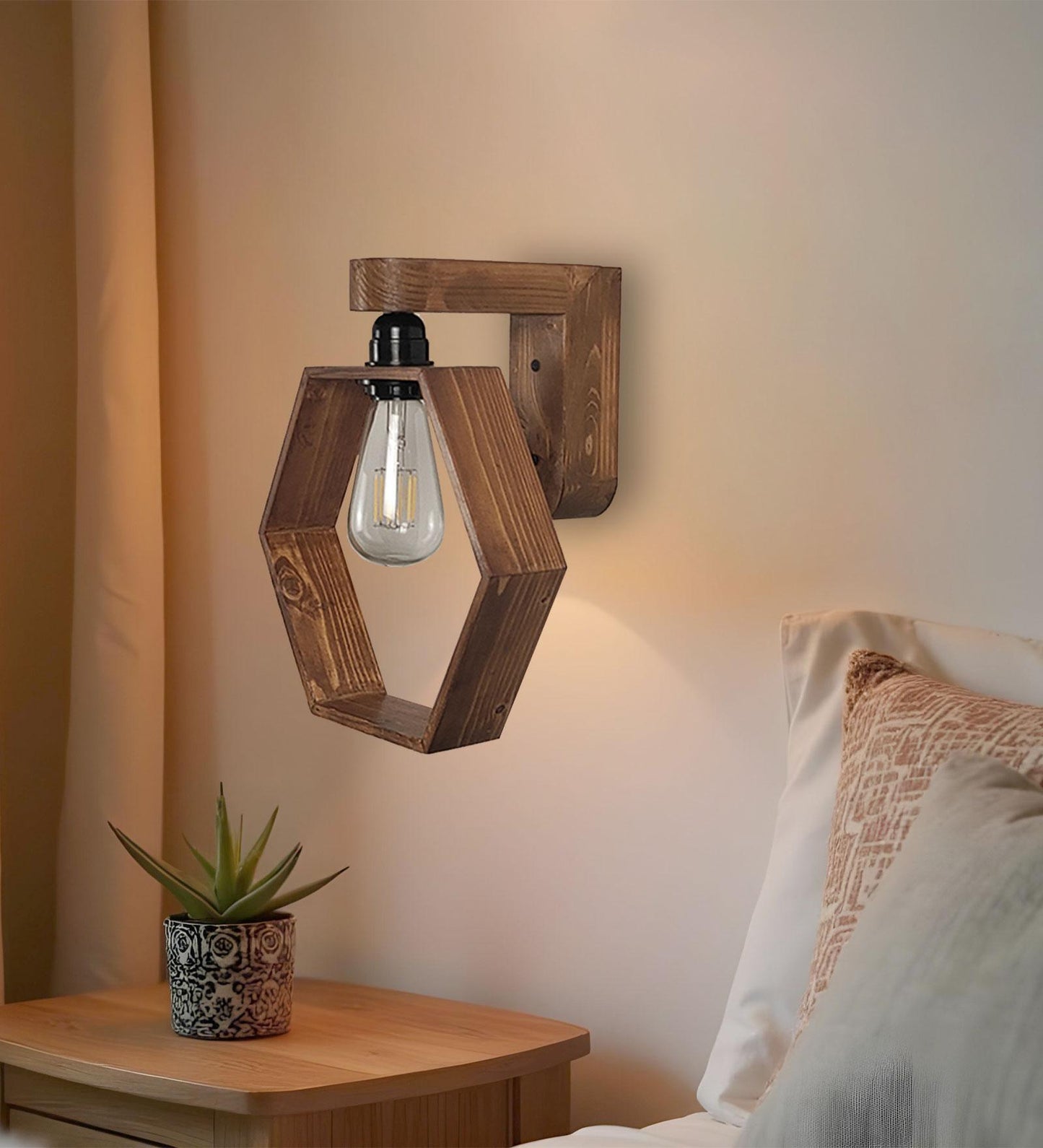 Brook Brown Wooden Wall Light