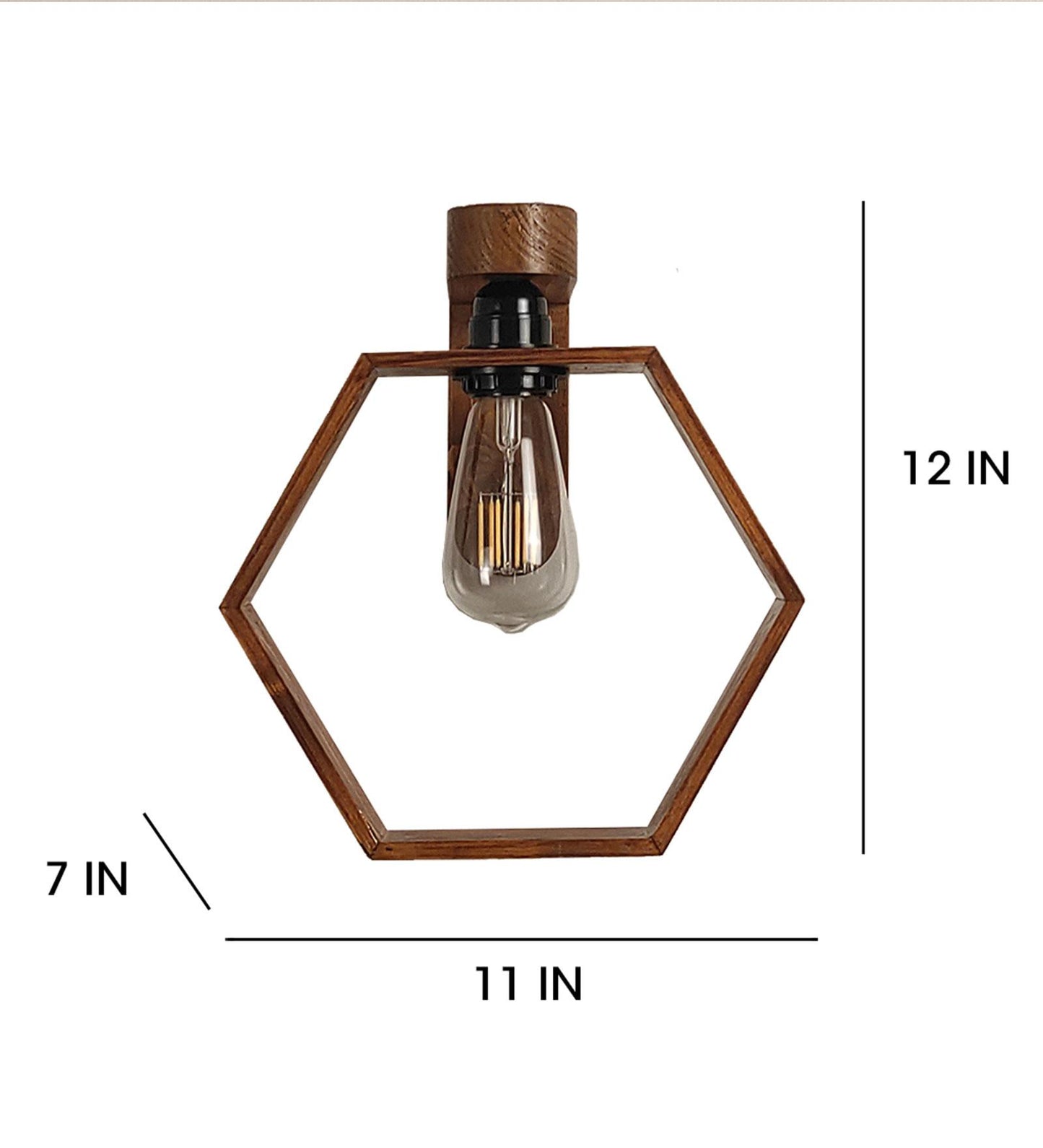 Brook Brown Wooden Wall Light
