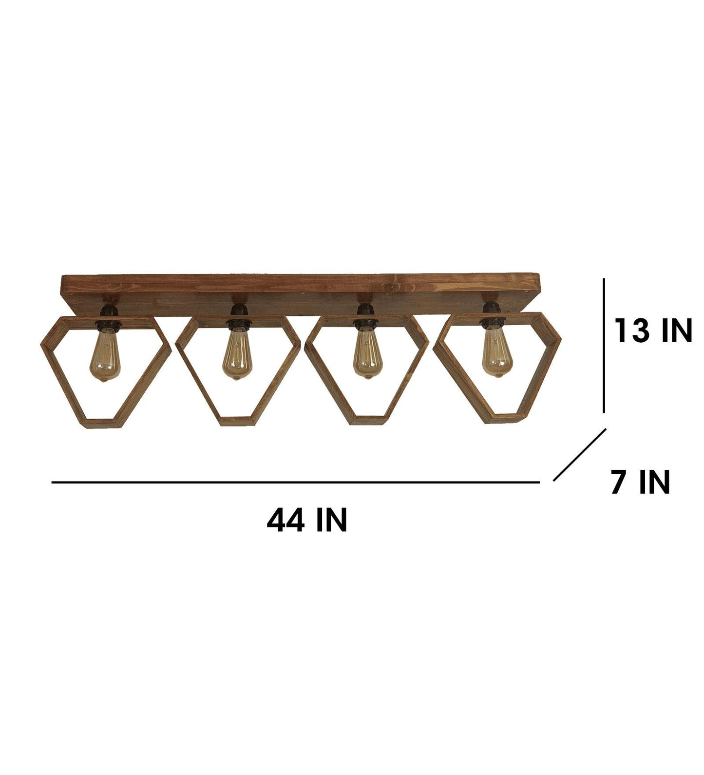 Storm Brown Wooden 4 Series Ceiling Lamp