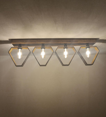 Storm Brown Wooden 4 Series Ceiling Lamp