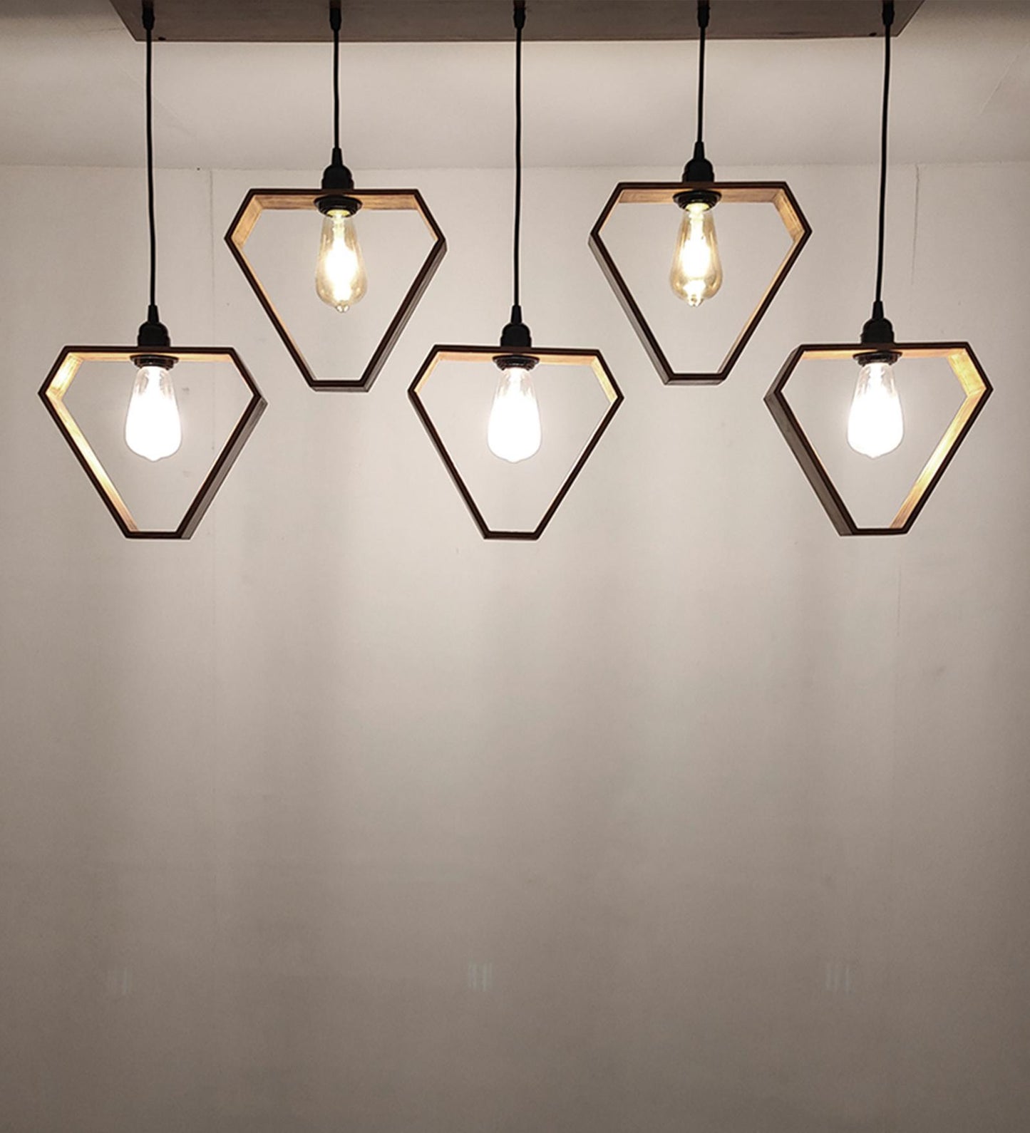Storm Brown Wooden 5 Series Hanging Lamp