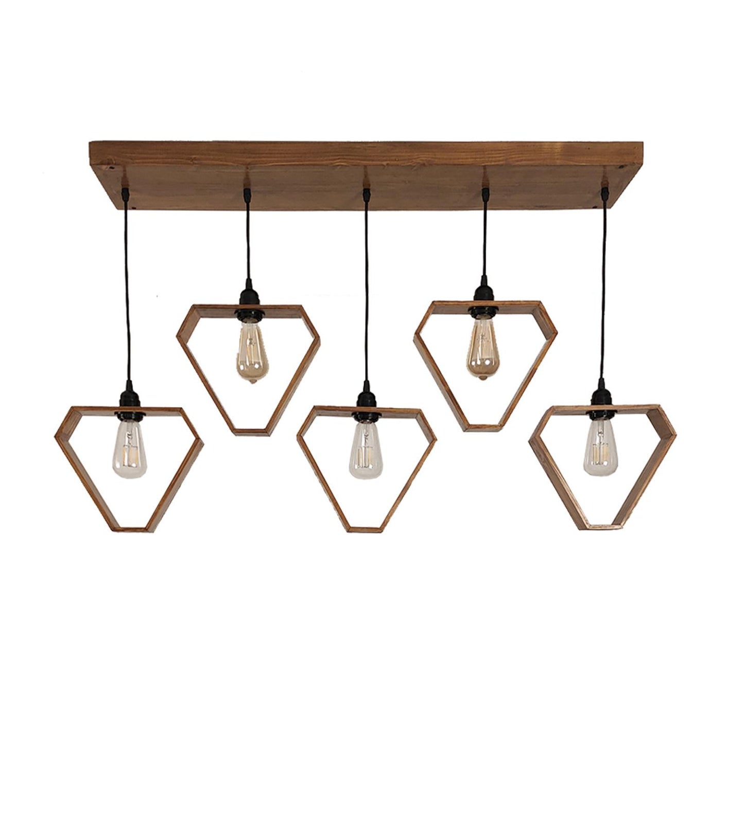 Storm Brown Wooden 5 Series Hanging Lamp