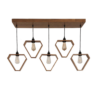 Storm Brown Wooden 5 Series Hanging Lamp