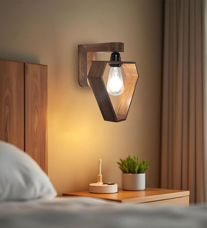 Storm Brown Wooden Wall Light