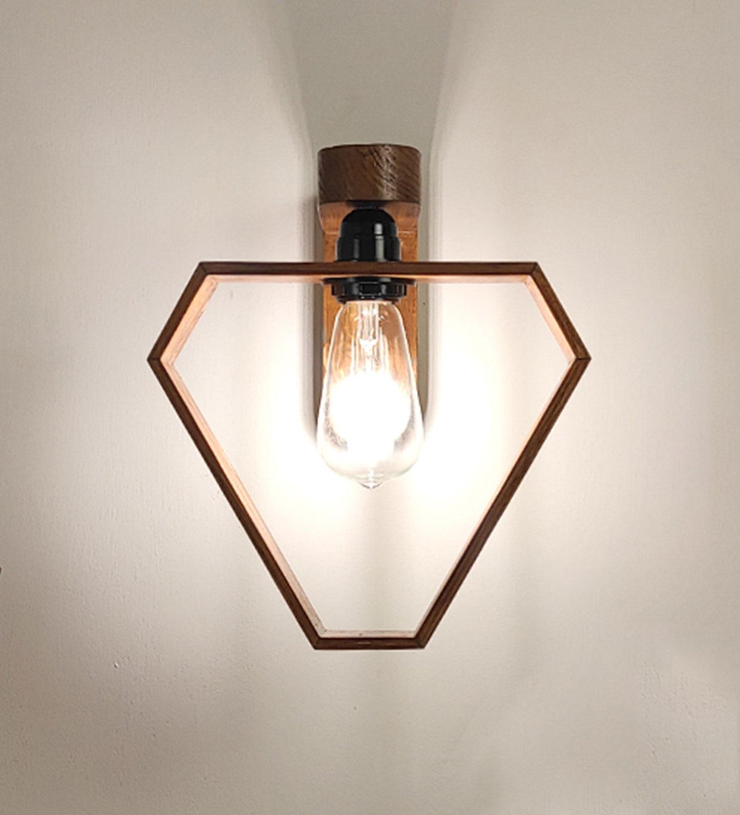 Storm Brown Wooden Wall Light