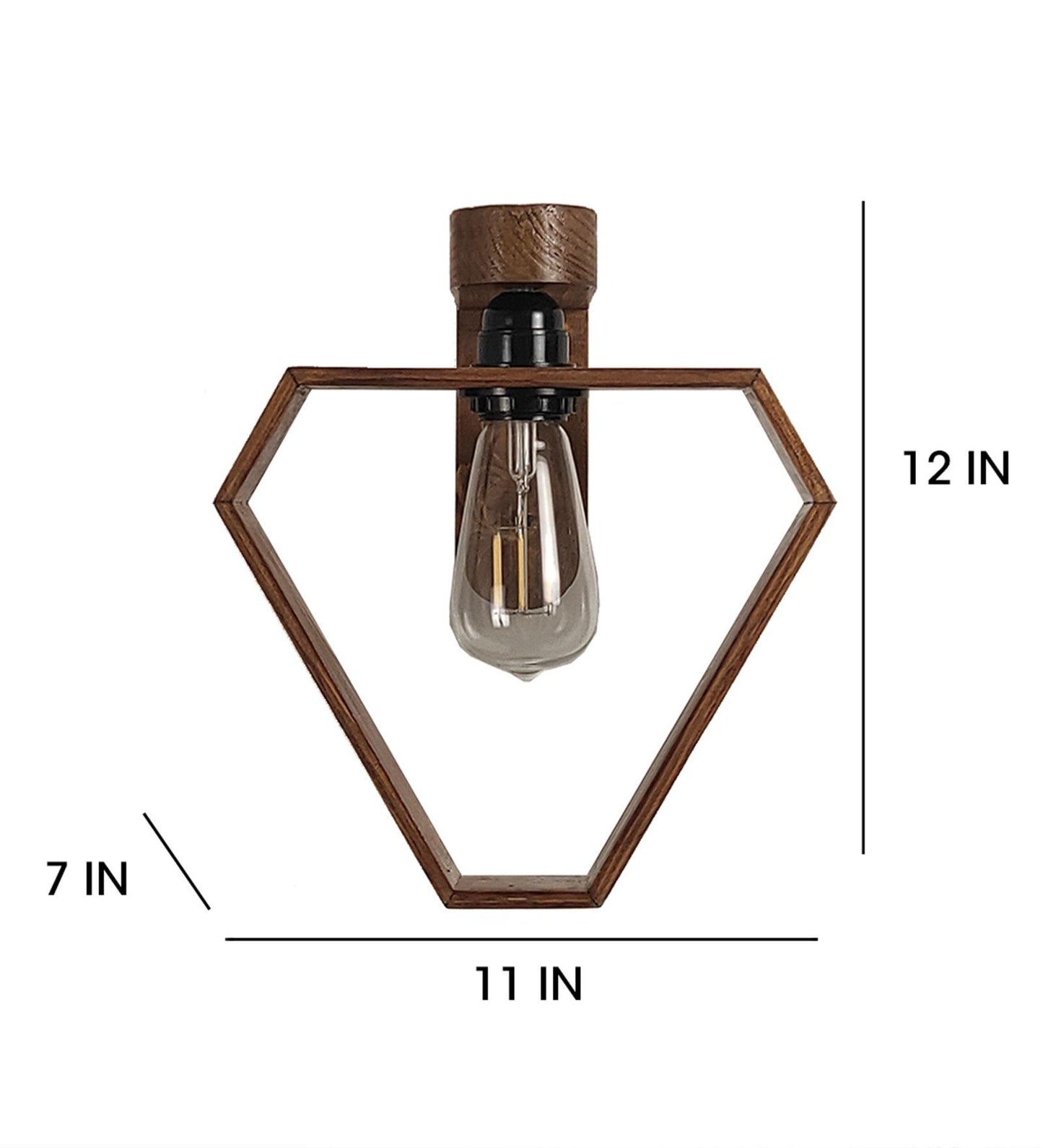 Storm Brown Wooden Wall Light