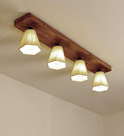 Azure Brown Wooden 4 Series Ceiling Lamp