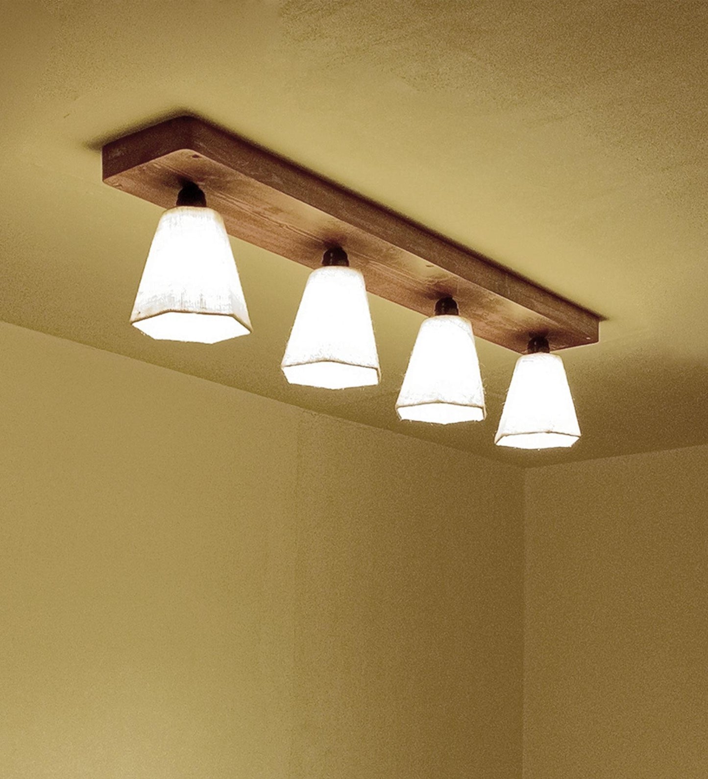 Azure Brown Wooden 4 Series Ceiling Lamp