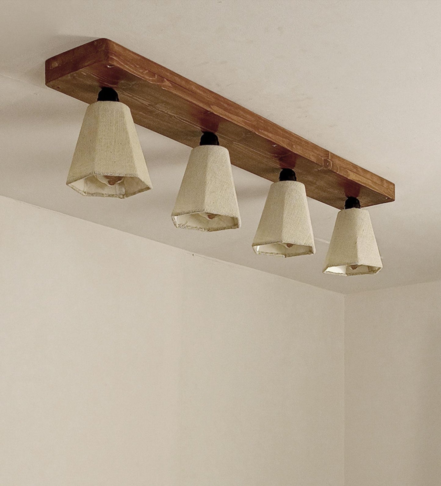 Azure Brown Wooden 4 Series Ceiling Lamp