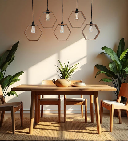 Peak Brown Wooden 5 Series Hanging Lamp