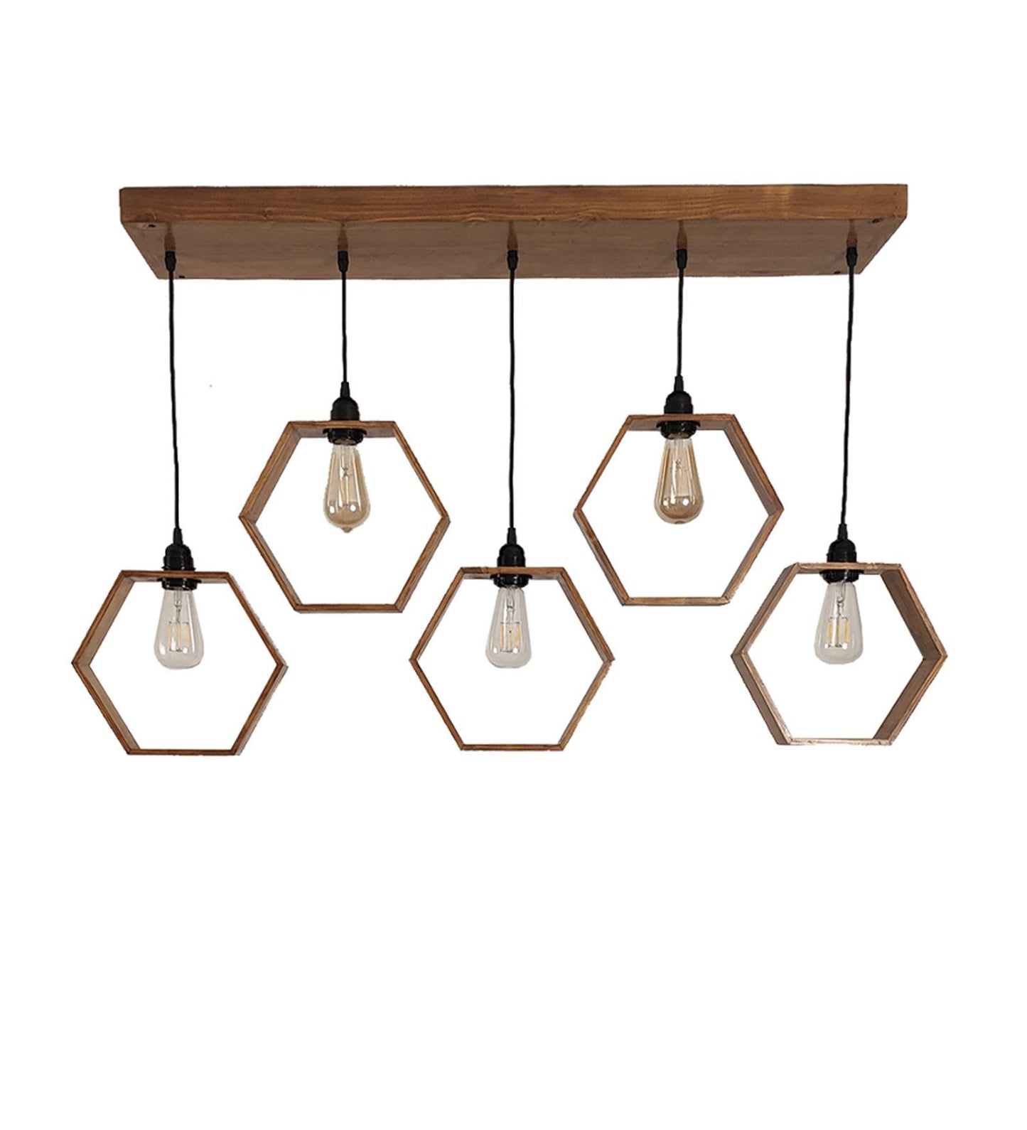 Peak Brown Wooden 5 Series Hanging Lamp