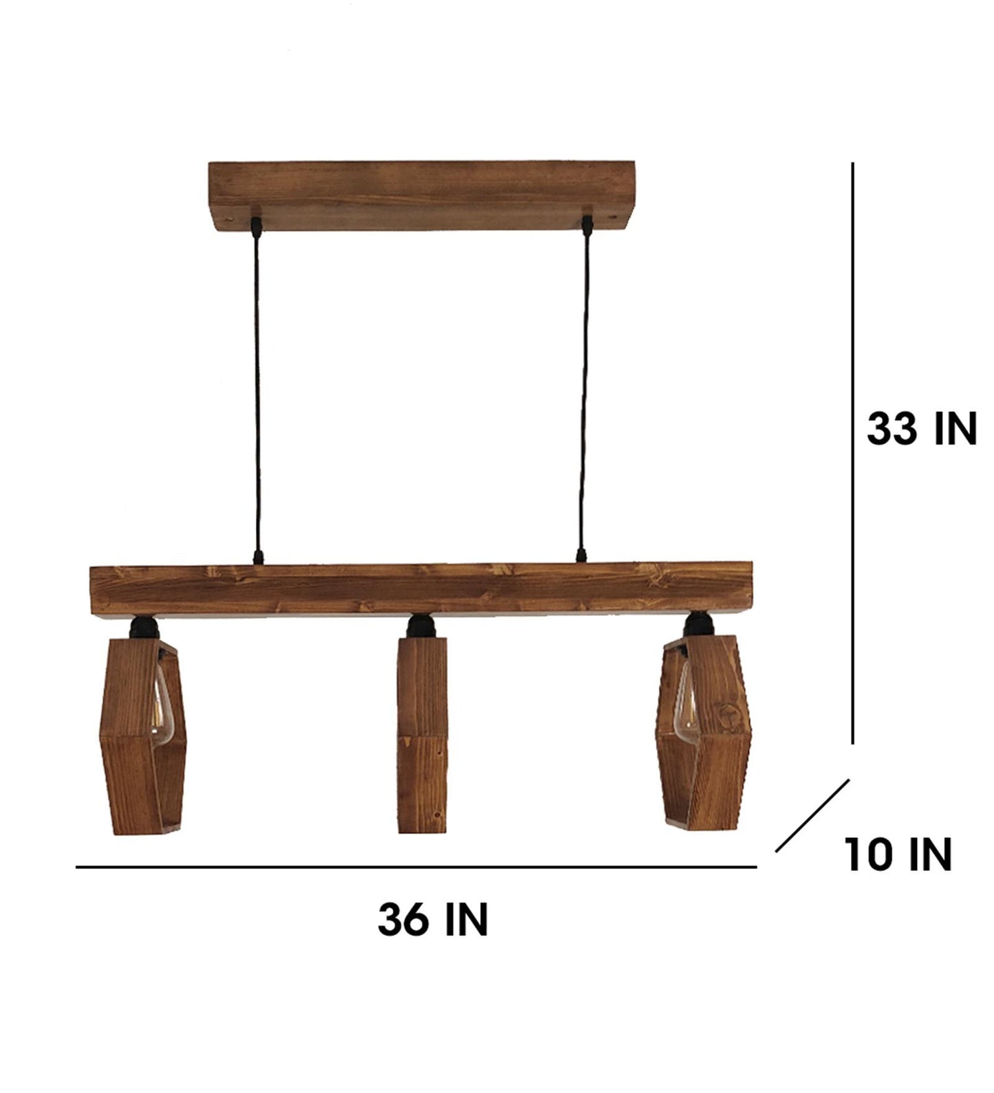 Peak Brown Wooden 3 Series Hanging Lamp