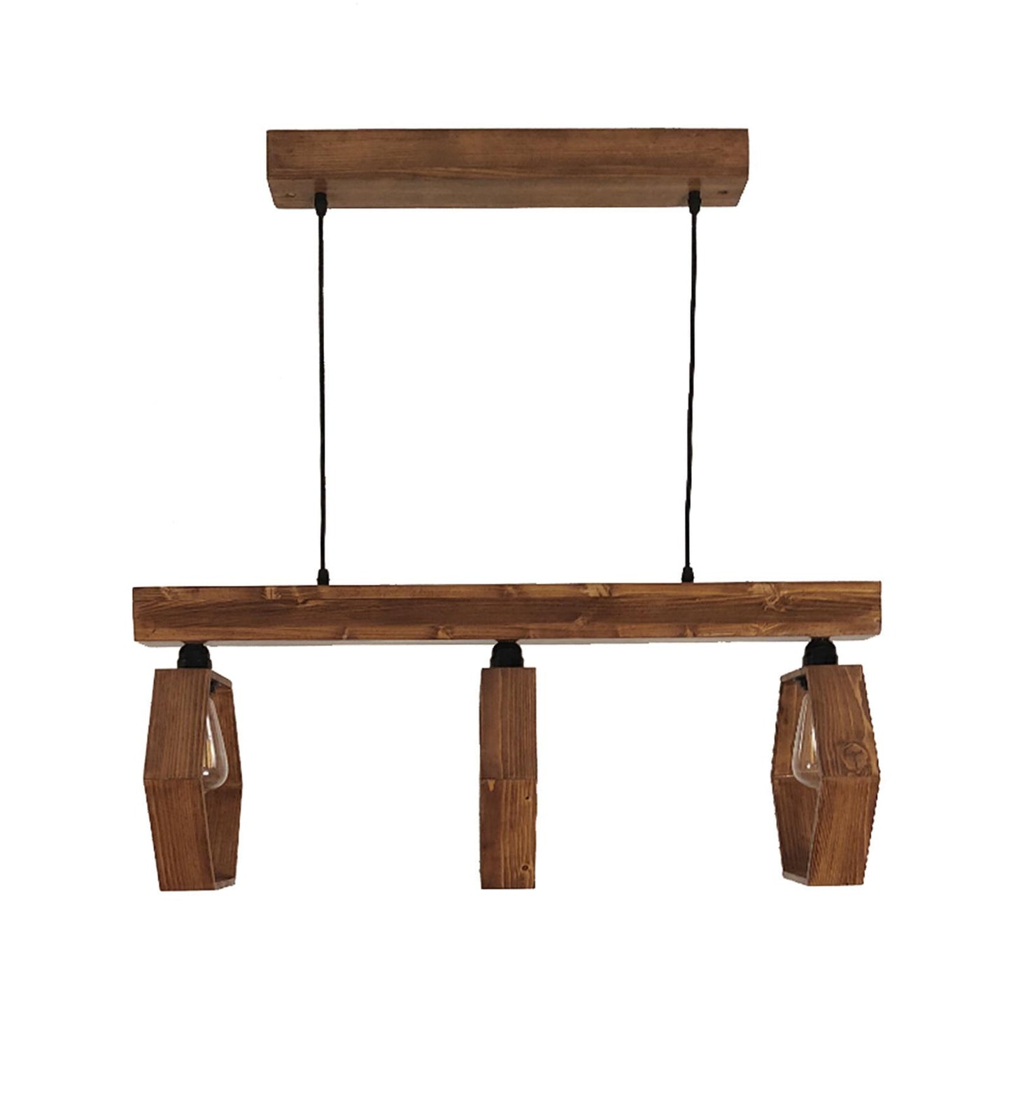 Peak Brown Wooden 3 Series Hanging Lamp