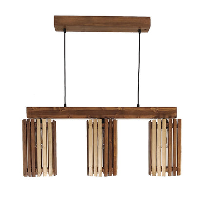 Peace Brown Wooden 3 Series Hanging Lamp