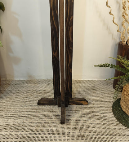 Moonstone Wooden Floor Lamp with Premium Beige Fabric Lampshade
