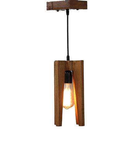 Light Beige Wooden Single Hanging Lamp