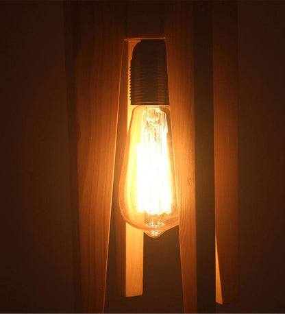 Light Brown Wooden Single Hanging Lamp