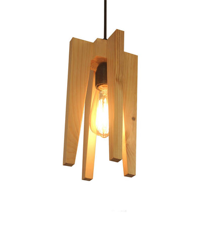 Light Brown Wooden Single Hanging Lamp