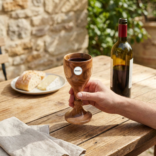 Woodfit Artisanal Handcrafted Mango Wood Wine Glass – Eco-Friendly Wooden Goblet