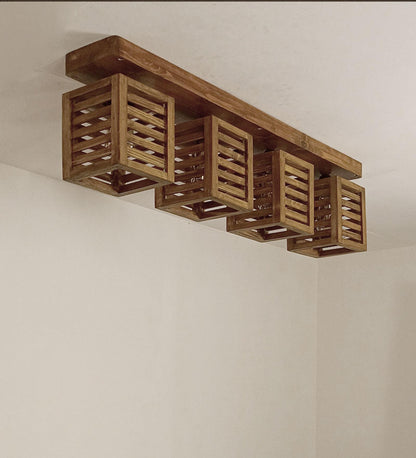 Be Brown Wooden 4 Series Ceiling Lamp