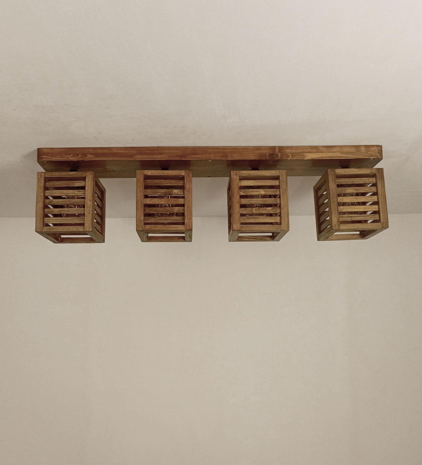 Be Brown Wooden 4 Series Ceiling Lamp