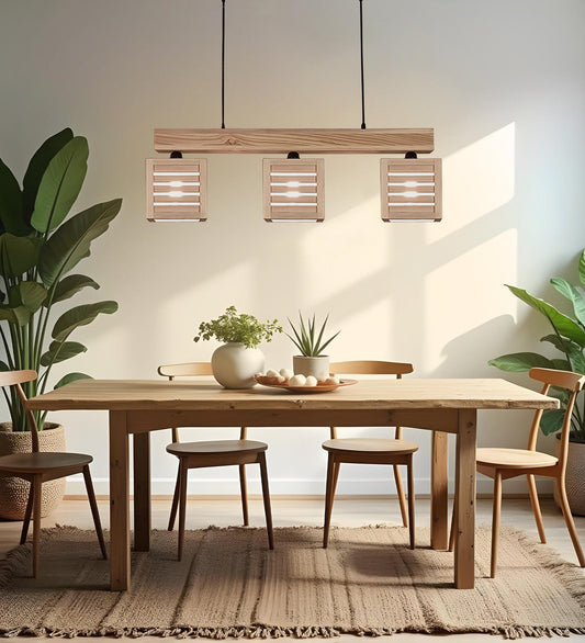 Be Beige Wooden 3 Series Hanging Lamp