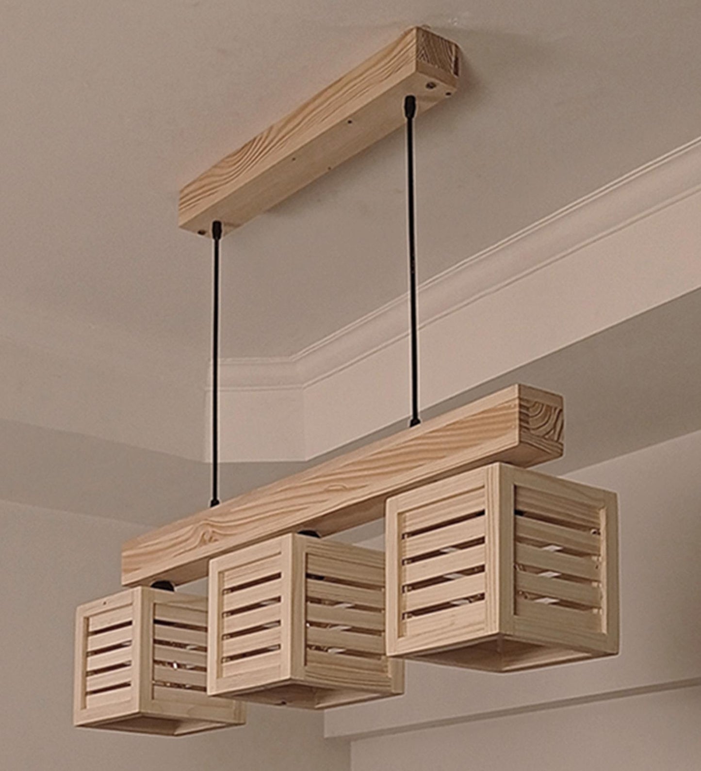 Be Beige Wooden 3 Series Hanging Lamp