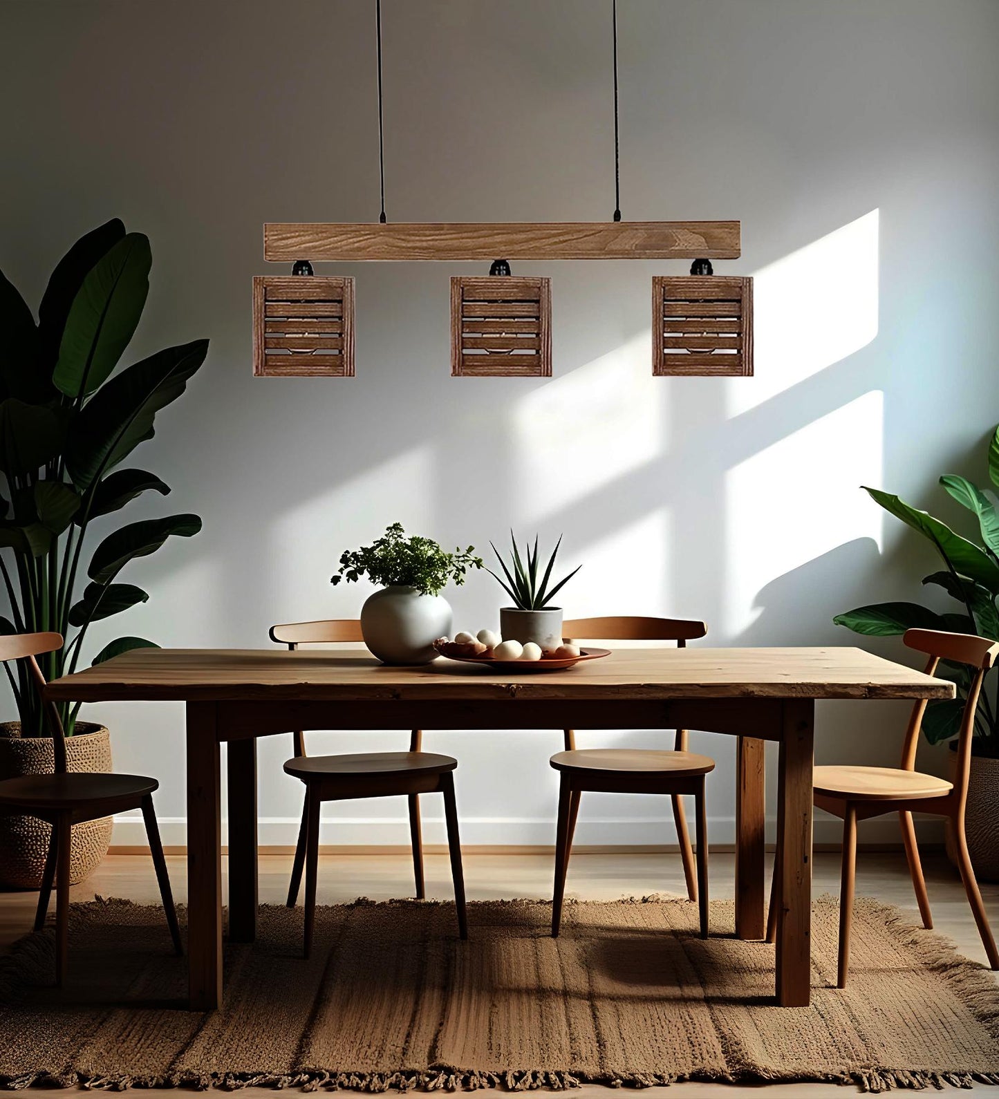 Be Brown Wooden 3 Series Hanging Lamp