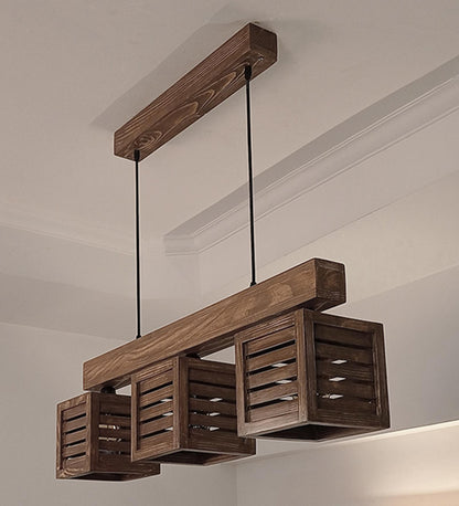 Be Brown Wooden 3 Series Hanging Lamp