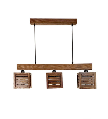 Be Brown Wooden 3 Series Hanging Lamp