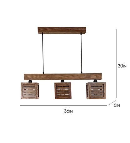 Be Brown Wooden 3 Series Hanging Lamp