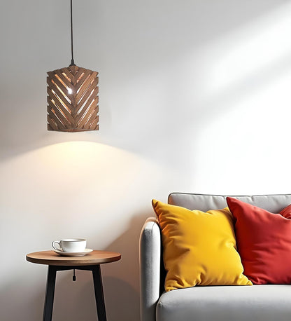 Pride Brown Wooden Single Hanging Lamp