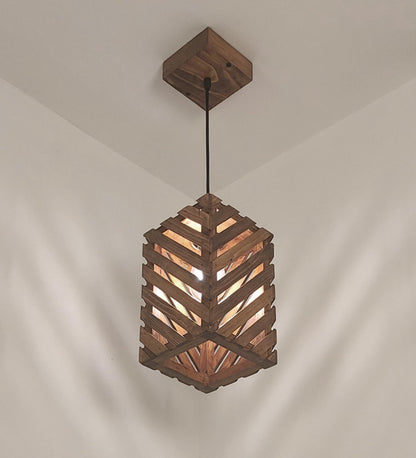 Pride Brown Wooden Single Hanging Lamp