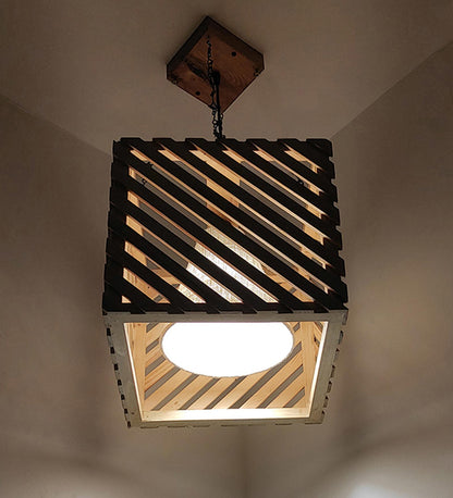 Pride Beige Wooden Single Hanging Lamp