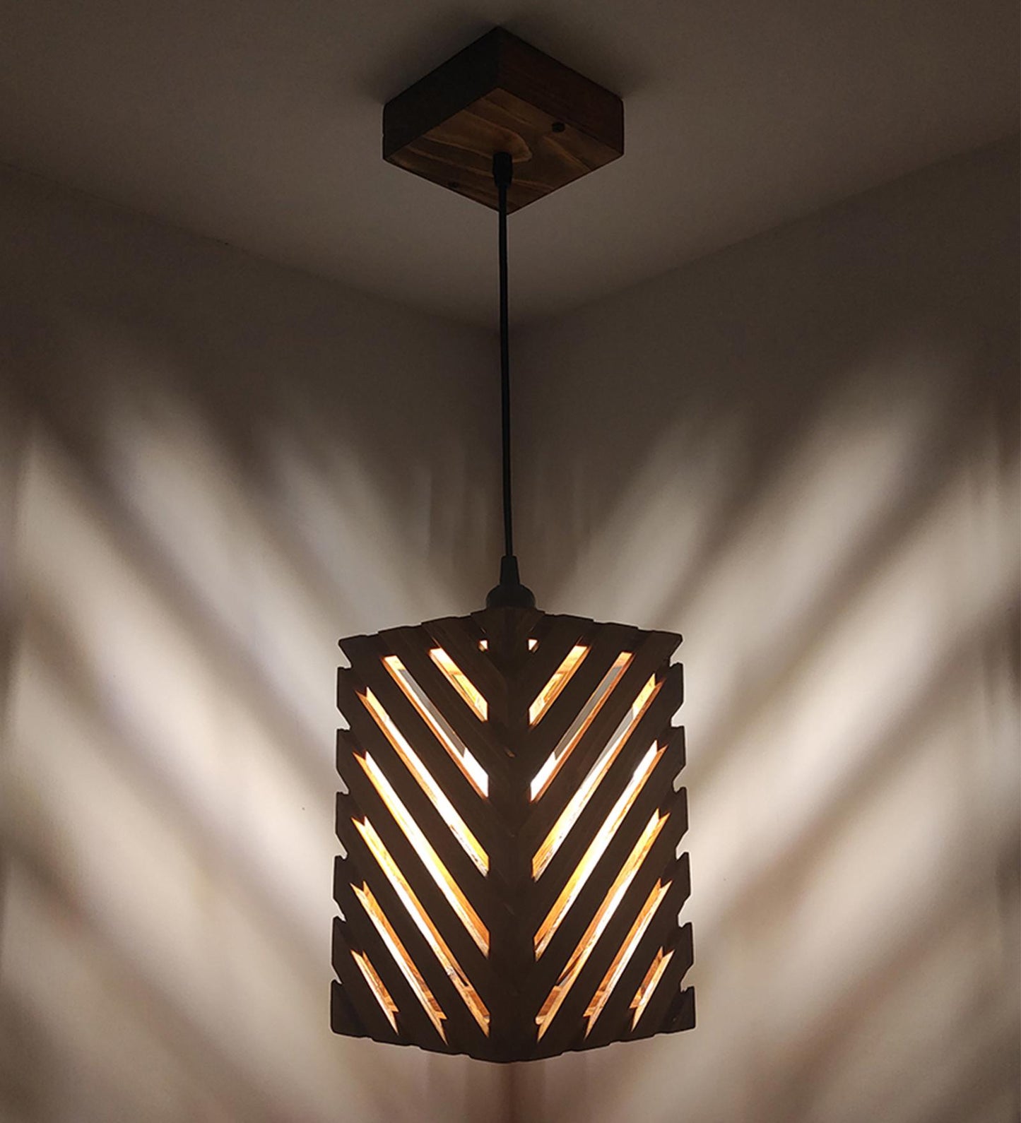 Pride Brown Wooden Single Hanging Lamp