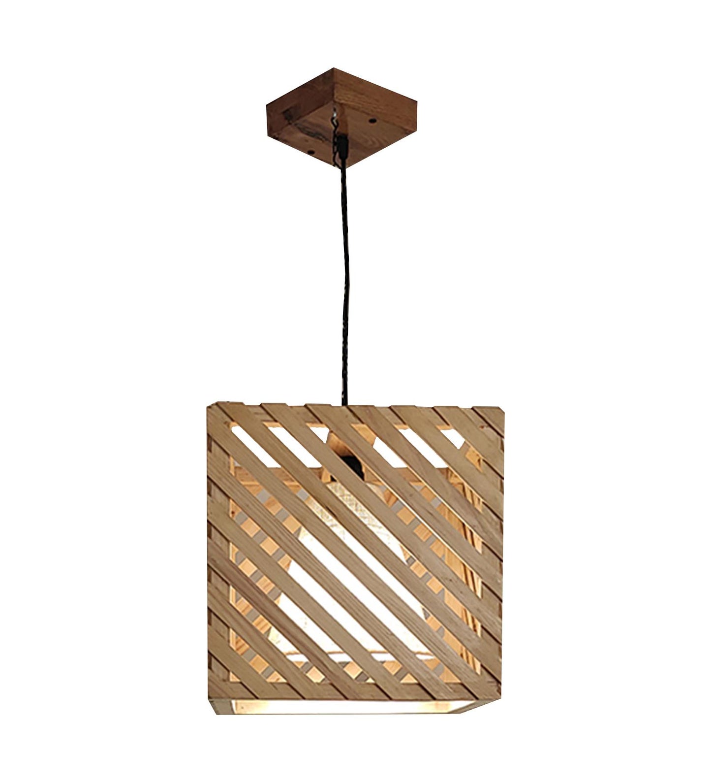 Pride Beige Wooden Single Hanging Lamp
