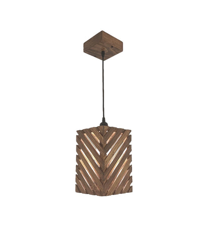 Pride Brown Wooden Single Hanging Lamp