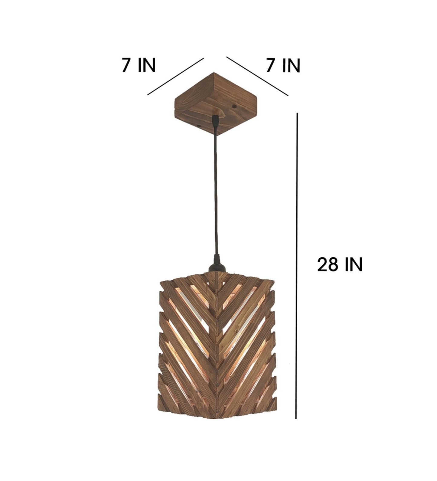 Pride Brown Wooden Single Hanging Lamp