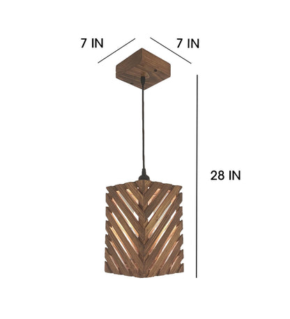 Pride Brown Wooden Single Hanging Lamp