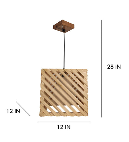 Pride Beige Wooden Single Hanging Lamp