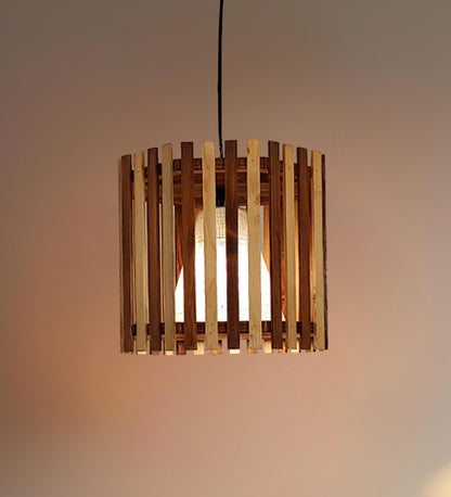 Echo Beige & Brown Wooden Single Hanging Lamp