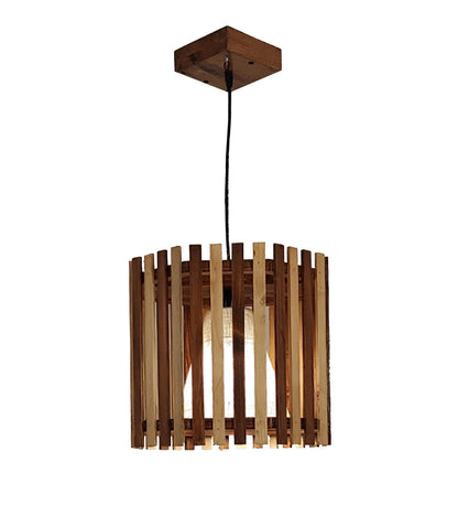 Echo Beige & Brown Wooden Single Hanging Lamp